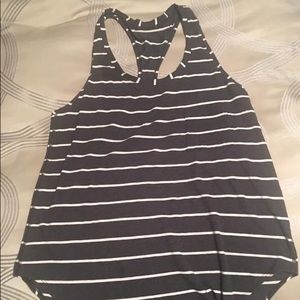 LULULemon white stripe razor back size 6